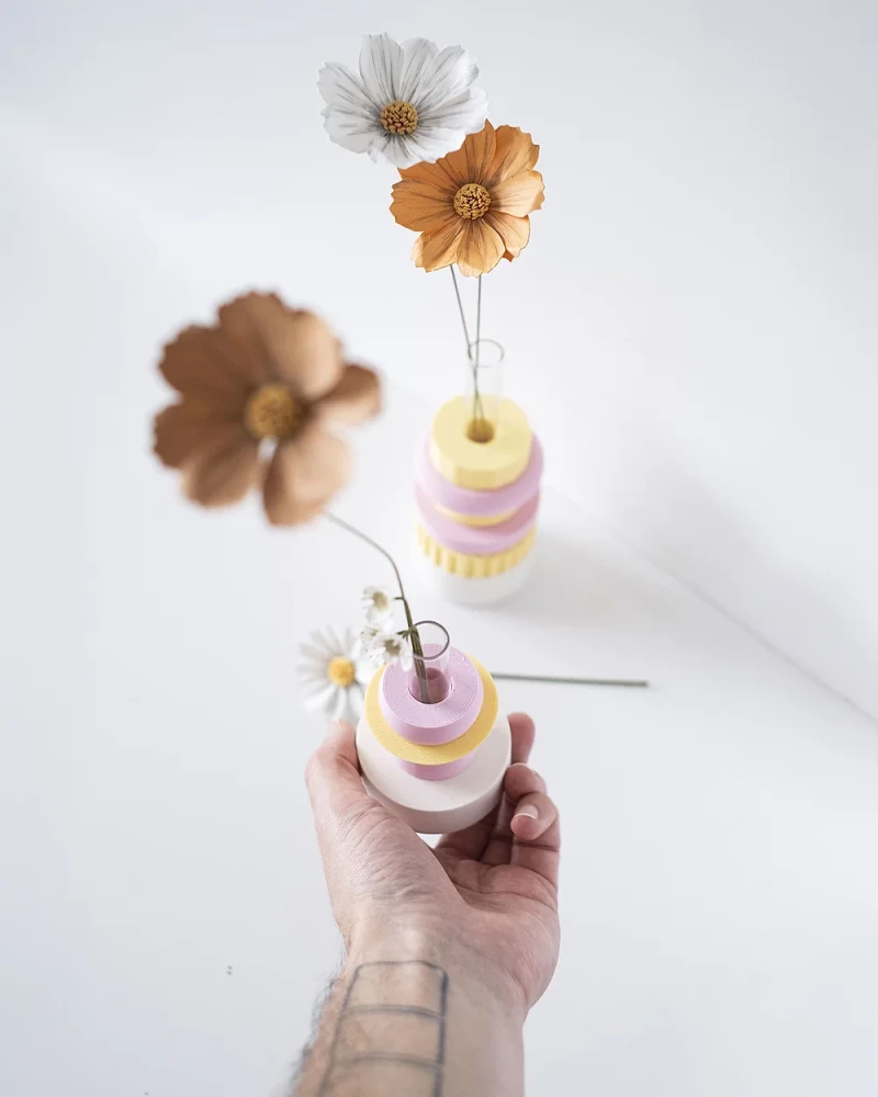 Totem Pastel Vase Duo - Rose / Mimosa