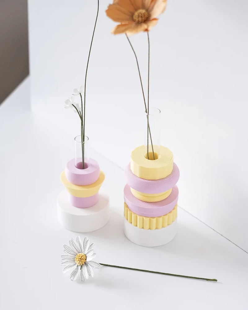 Totem Pastel Vase Duo - Rose / Mimosa